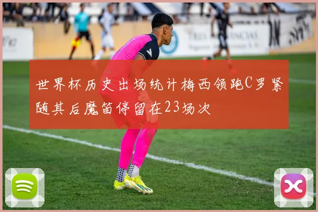 世界杯历史出场统计梅西领跑C罗紧随其后魔笛停留在23场次